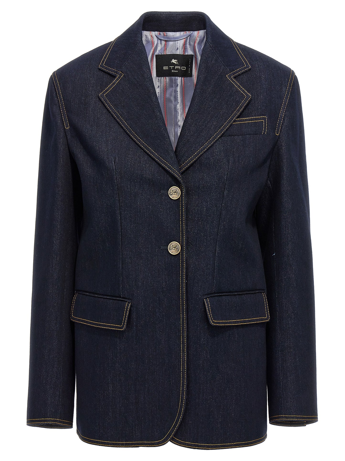 Single-breasted denim blazer Blazer and Suits