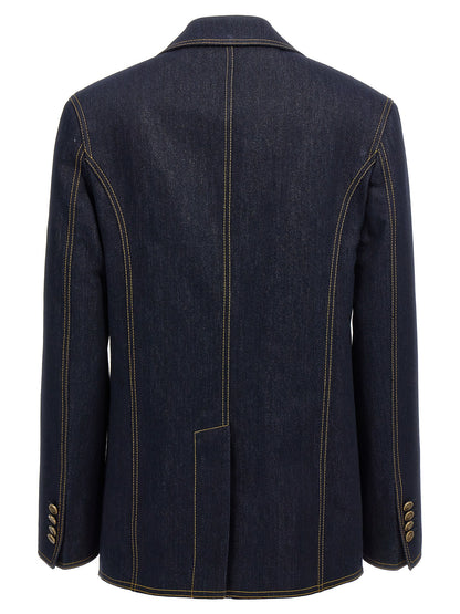 Single-breasted denim blazer Blazer and Suits