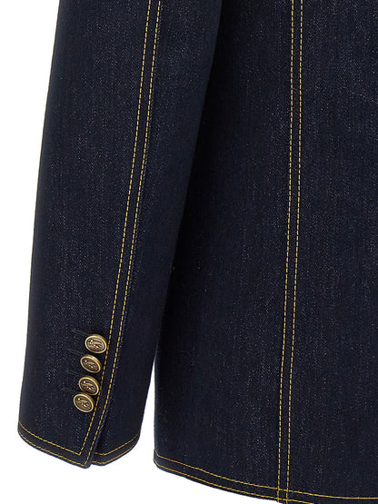 Single-breasted denim blazer Blazer and Suits