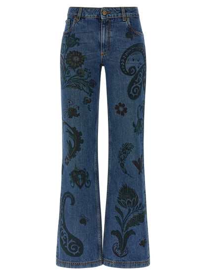 Paisley print jeans Jeans
