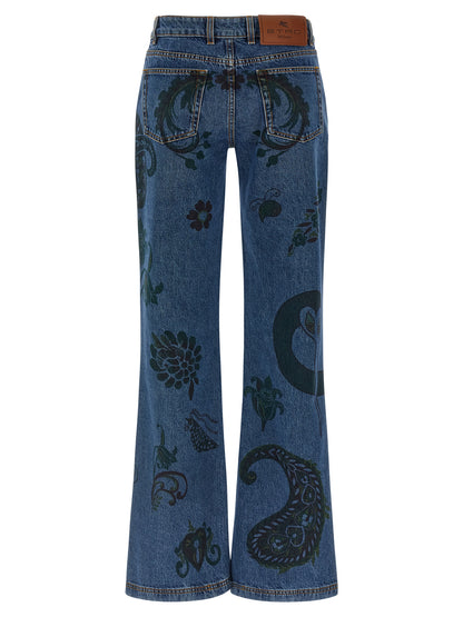 Paisley print jeans Jeans