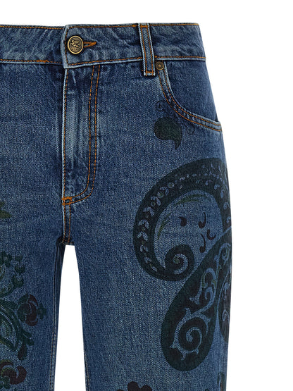 Paisley print jeans Jeans