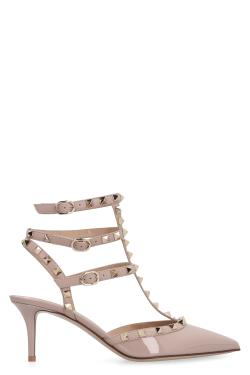 Valentino Garavani Rockstud Patent leather slingback pumps