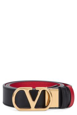 Valentino Garavani VLogo Signature Reversible Belt in glossy leather