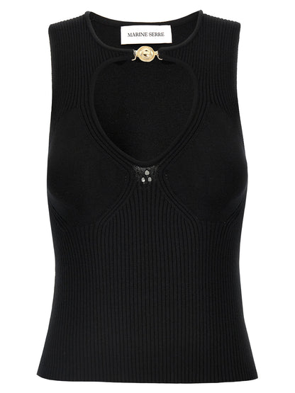 'Moon Jewelry Knit Open Neck' top Tops