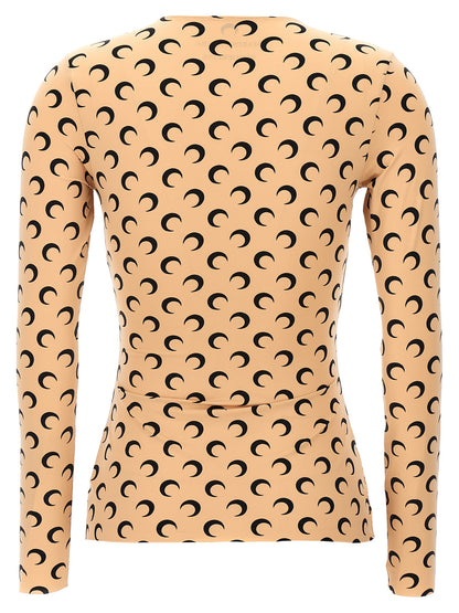 'Moon Printed Jersey Second Skin' T-shirt T-shirt