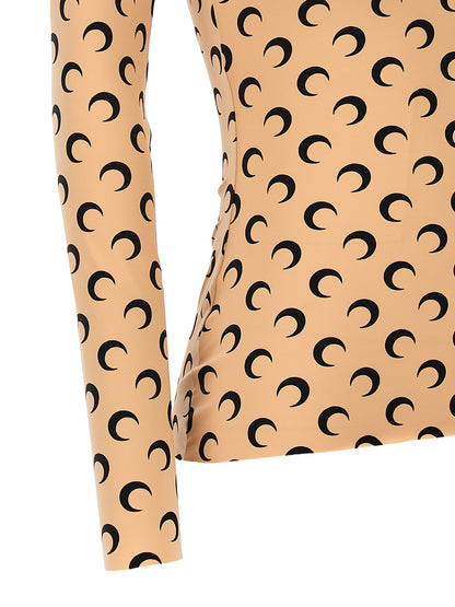 'Moon Printed Jersey Second Skin' T-shirt T-shirt