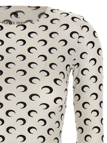 'Moon Printed Jersey Second Skin' T-shirt T-shirt
