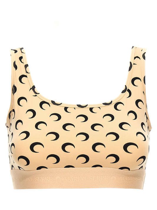 'Moon Printed Jersey' cropped top Tops