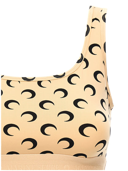 'Moon Printed Jersey' cropped top Tops