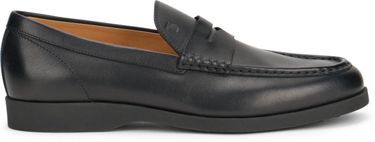 Tod's Black Leather Slip-On Moccasin