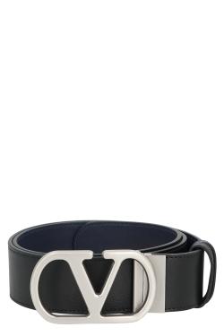 Valentino Garavani Vlogo Singature reversible leather belt