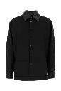 Bottega Veneta Camicia nera e colletto nero intreccio