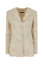 Ganni Sateen jacquard long button blazer