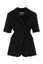 Ganni Heavy cotton tailoring short sleeve blazer