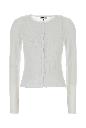 Ganni Compact pointelle rib jersey ls button top