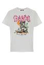 Ganni Basic cotton western zebra boot tee
