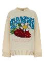 Ganni Oversized graphic wool mix sweater