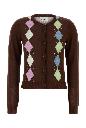 Ganni Light cotton argyle cardigan