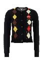 Ganni Light cotton argyle cardigan