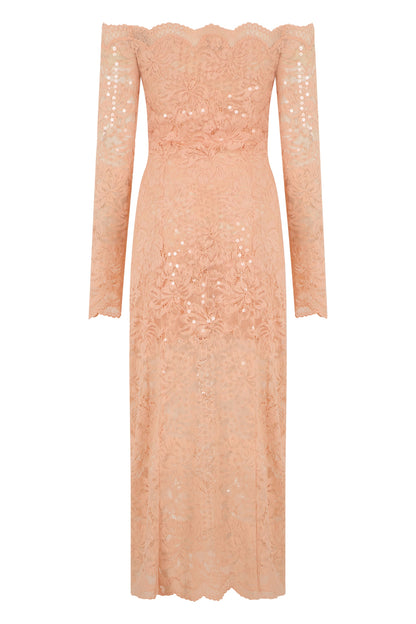 Long dress in lace and sequins RTW