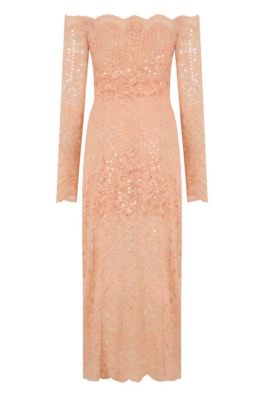 Long dress in lace and sequins RTW