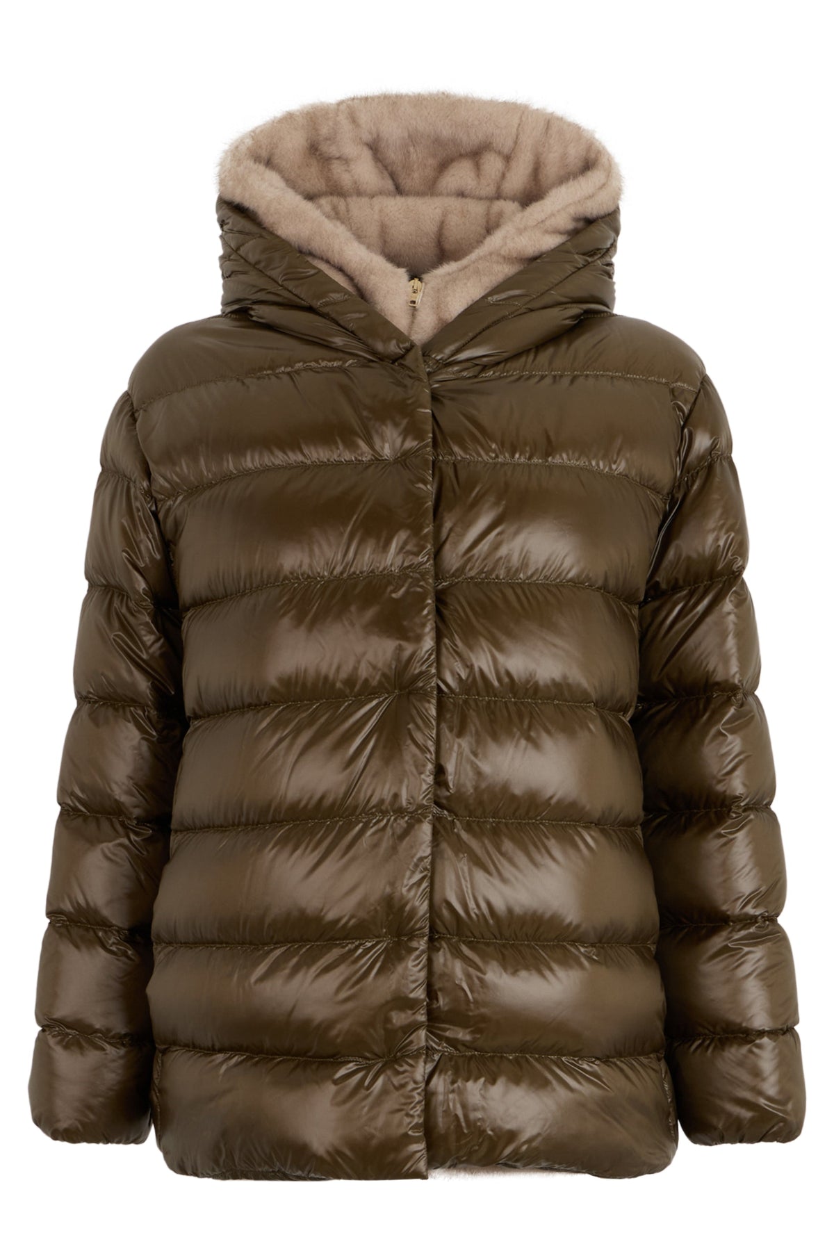 Padded jacket with hood with synthetic fur RTW