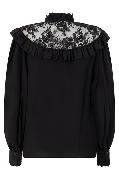 Silk blouse with ruffles RTW