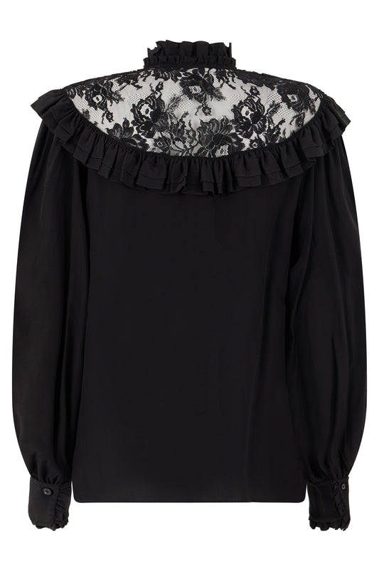 Silk blouse with ruffles RTW