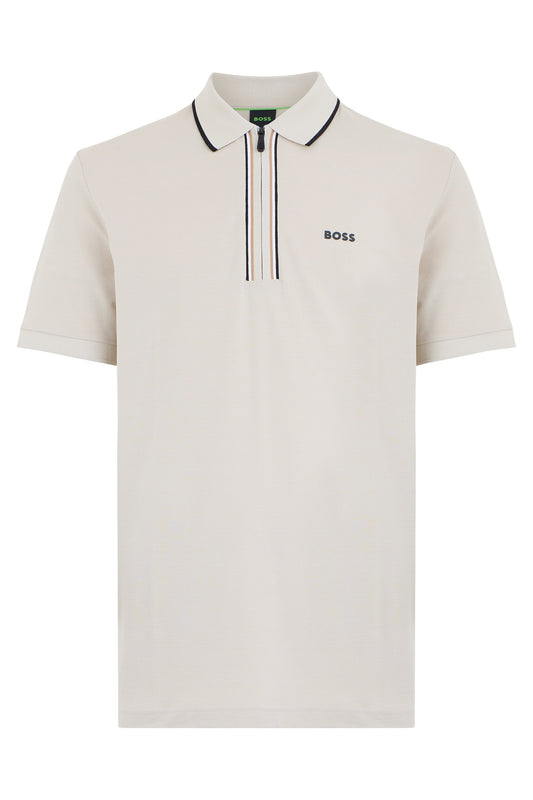 Cotton polo with zipper RTW