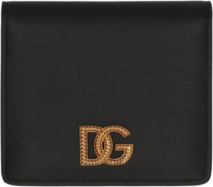 Calfskin leather wallet with logo ACC