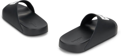 Rubber Slide Sandals with Logo SHOES