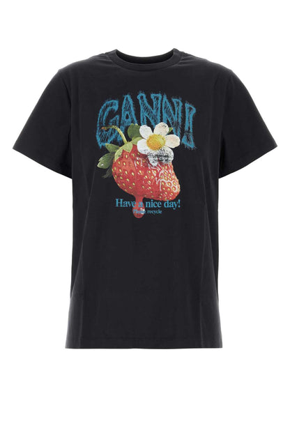 BASIC COTTON JERSEY STRAWBERRY PRINT T-SHIRTS
