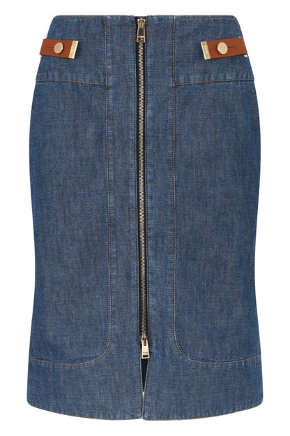 Denim skirt with zipper RTW