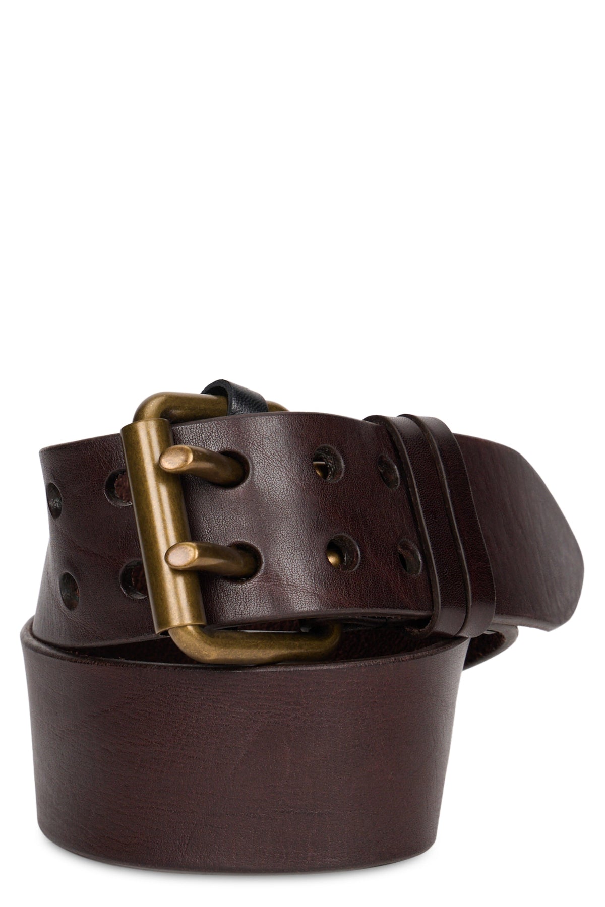 Leather belt with gold buckle ACC