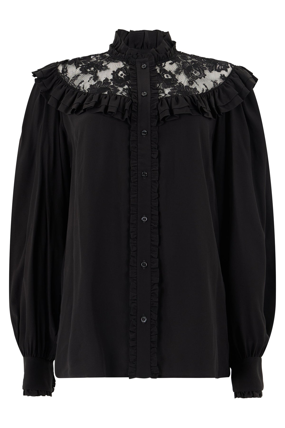 Silk blouse with ruffles RTW