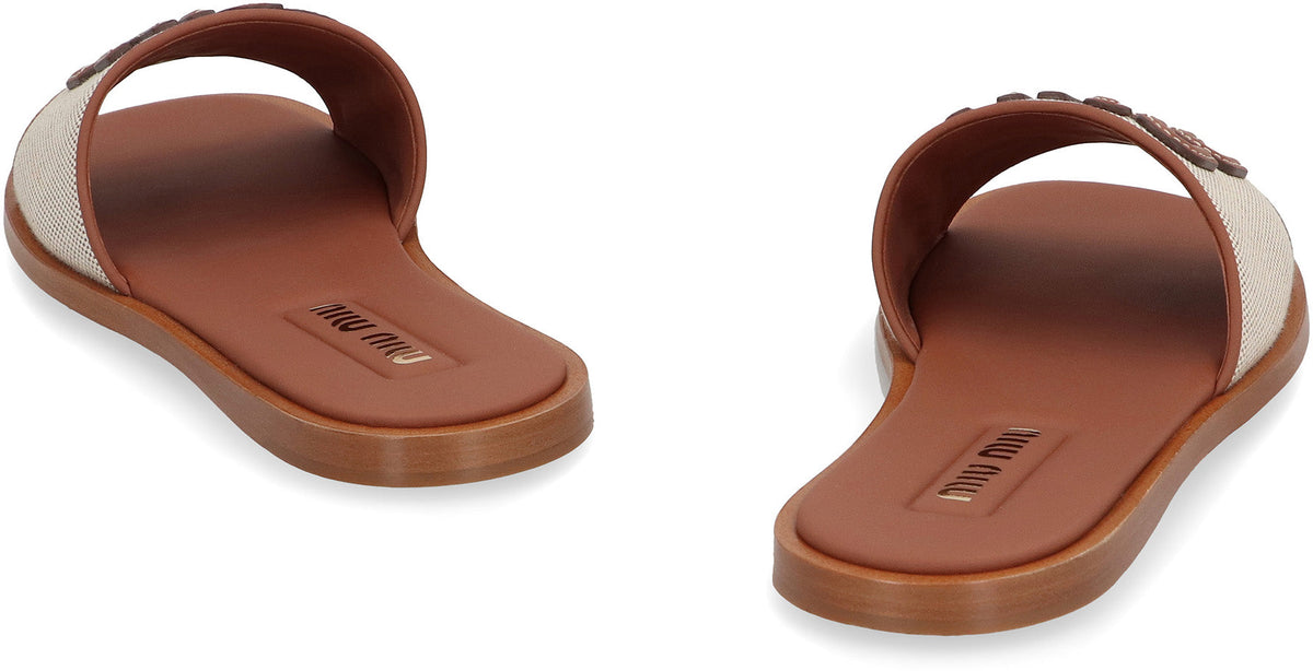 Miu Miu Slides with logo