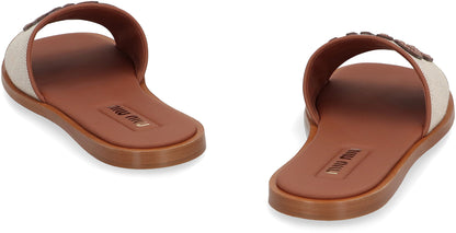 Miu Miu Slides with logo