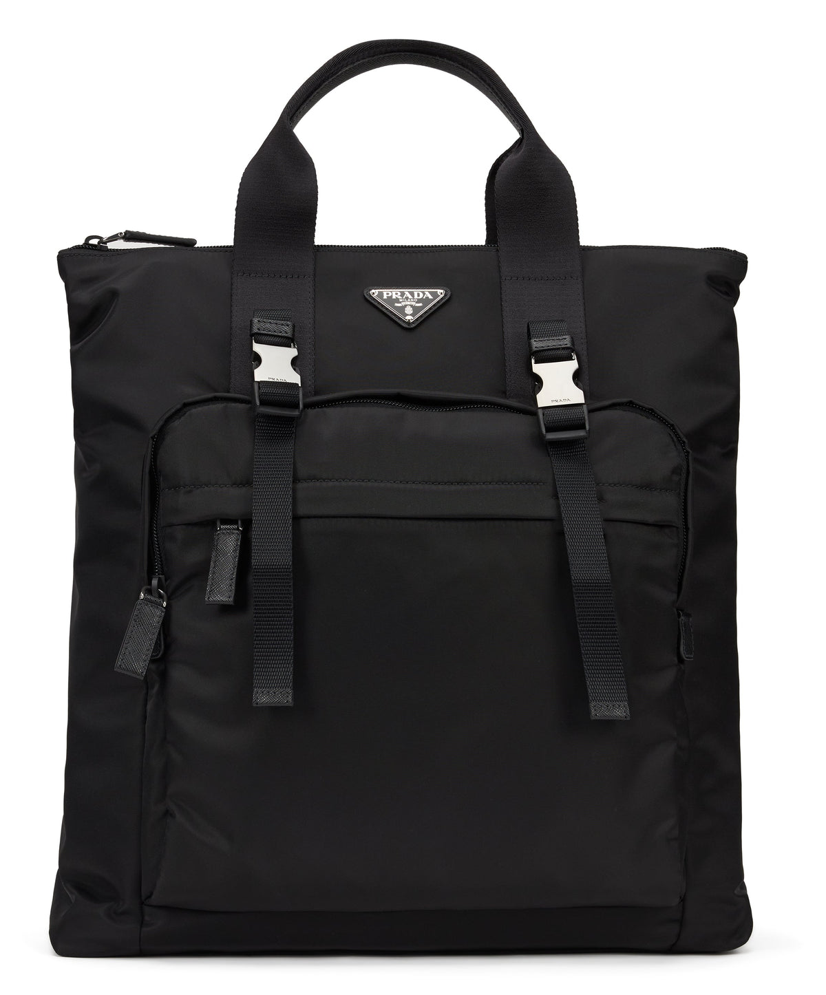 Tote bag in re-nylon and Saffiano leather BAGS