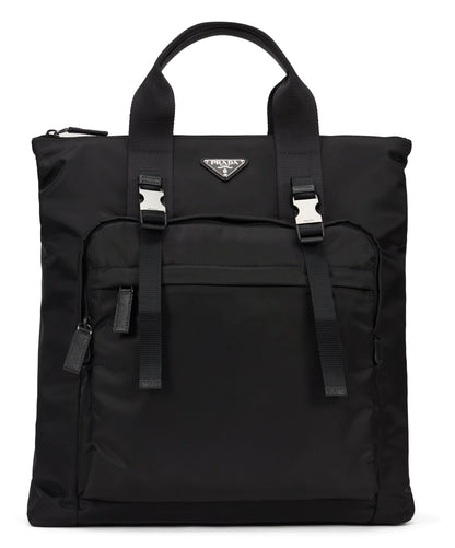 Tote bag in re-nylon and Saffiano leather BAGS
