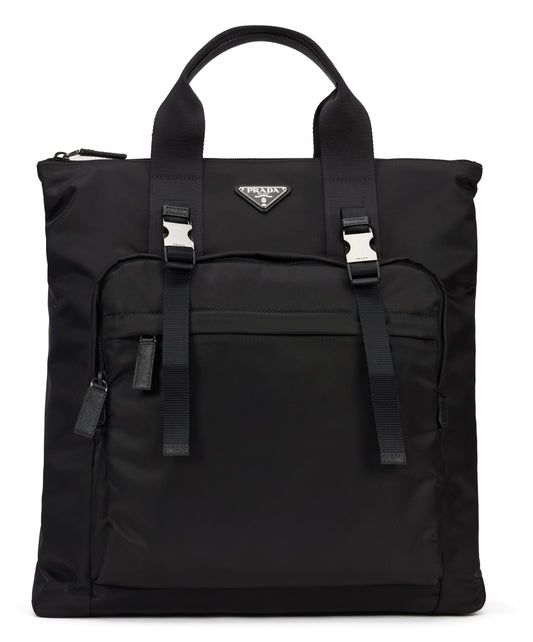 Tote bag in re-nylon and Saffiano leather BAGS