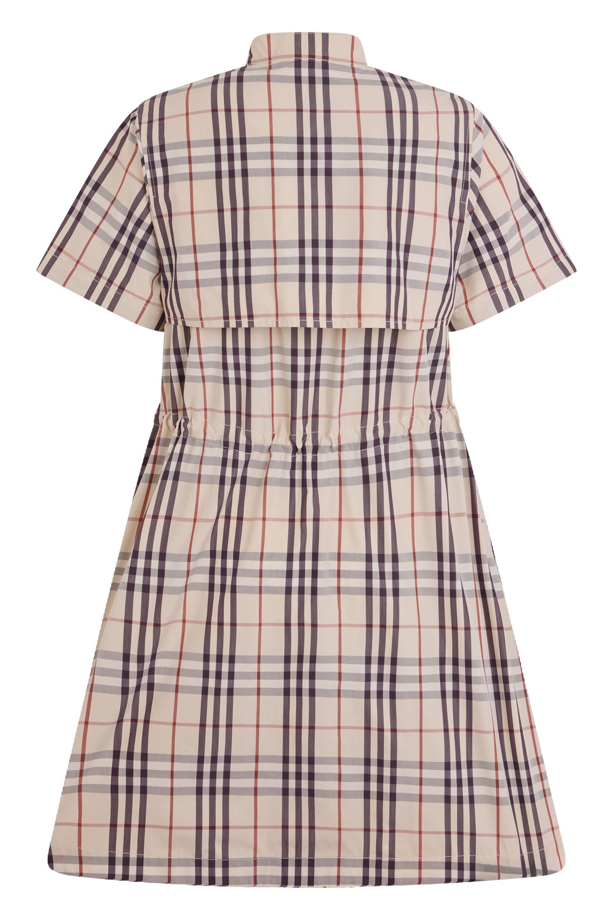 Tartan chemisier dress with drawstring RTW
