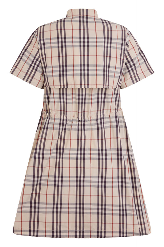 Tartan chemisier dress with drawstring RTW