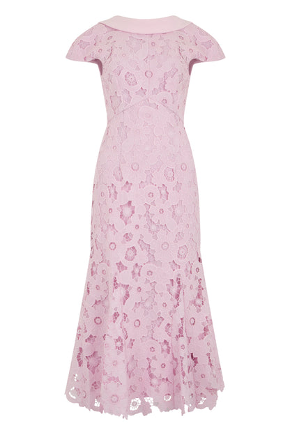 Midi lace dress with a back neckline RTW
