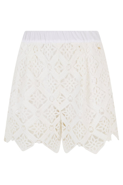 Crochet shorts with lace effect RTW