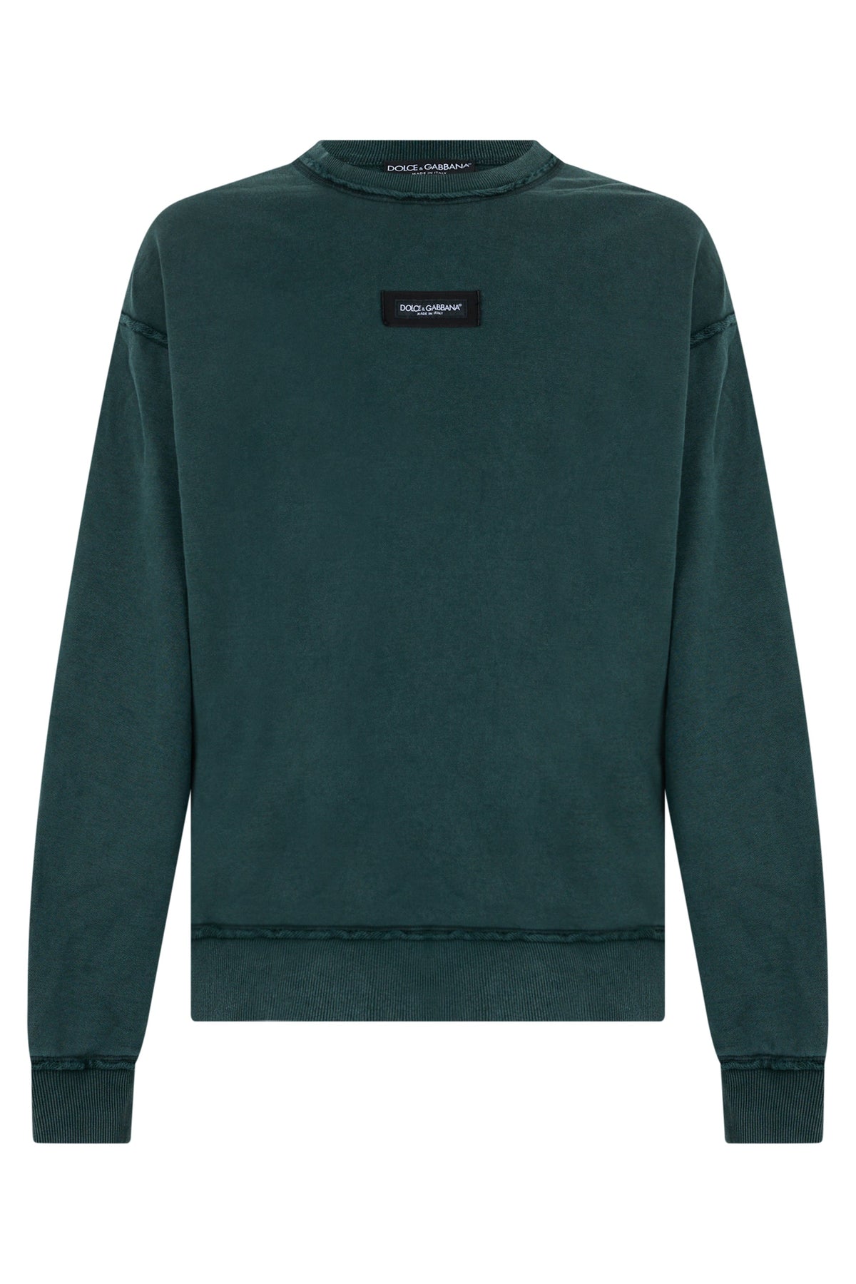 Cotton sweatshirt vintage effect and logo RTW