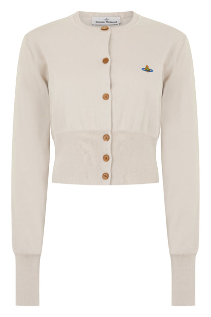 Beige cropped cardigan in soft cotton RTW