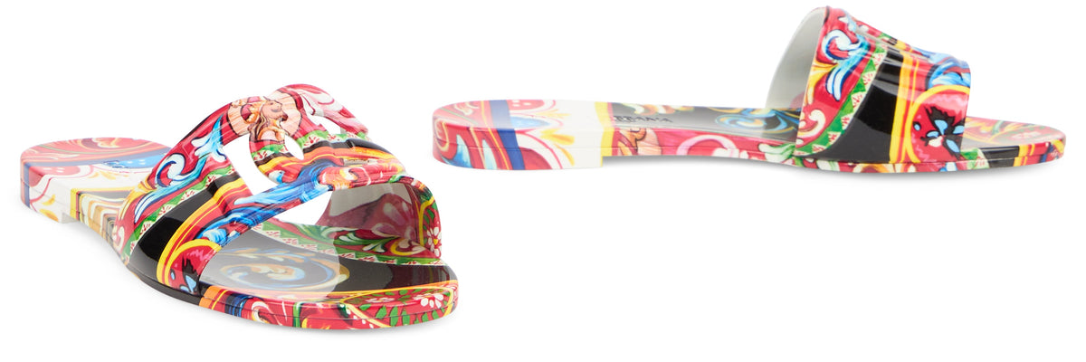 Slide beachwear in printed rubber RTW