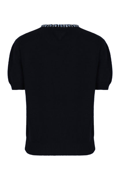 Crew neck sweater in wool and cashmere RTW