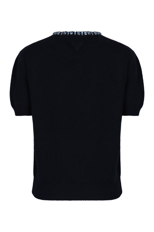 Crew neck sweater in wool and cashmere RTW